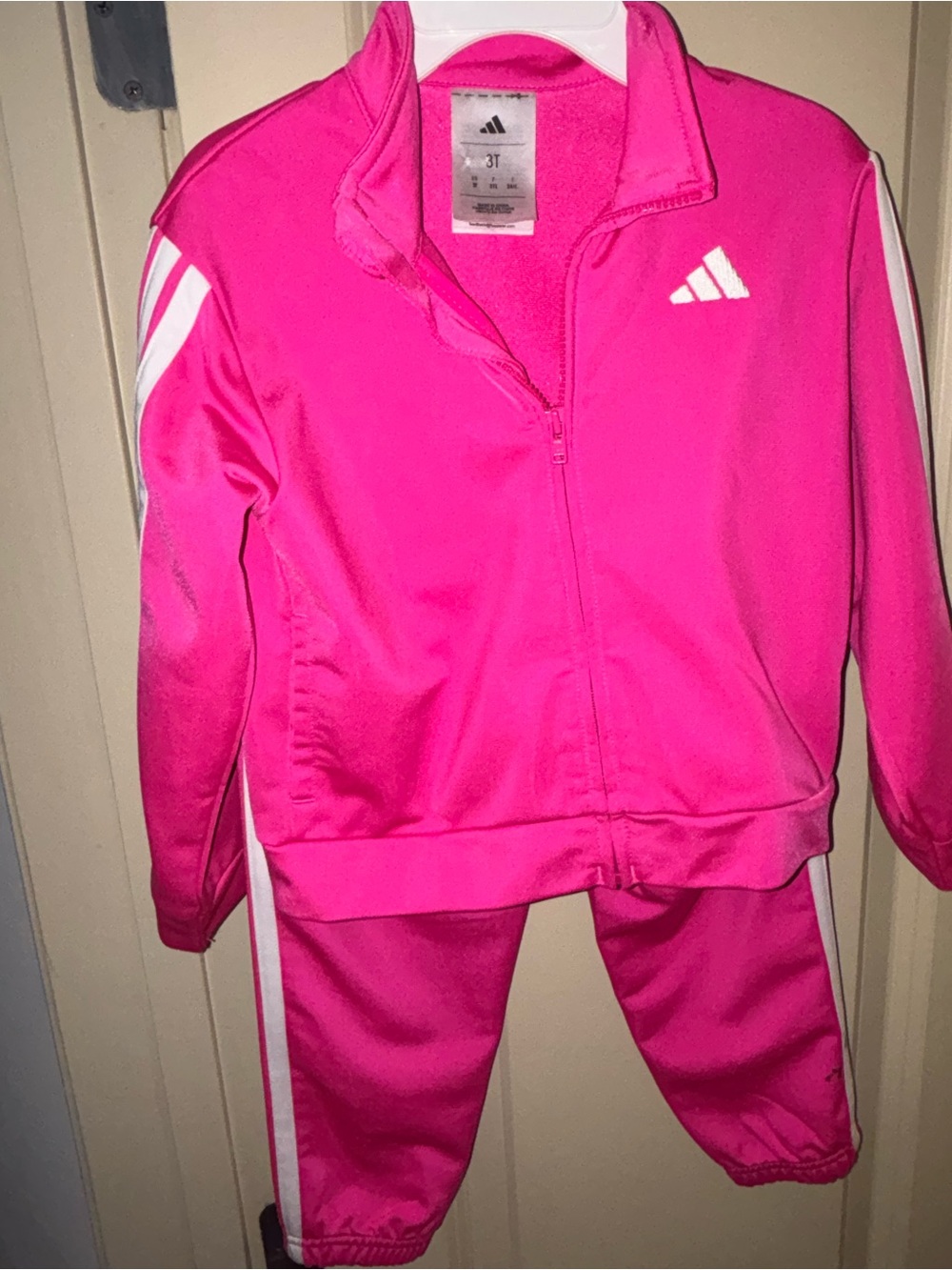 Adidas toddler girl track jacket &pants set 3T